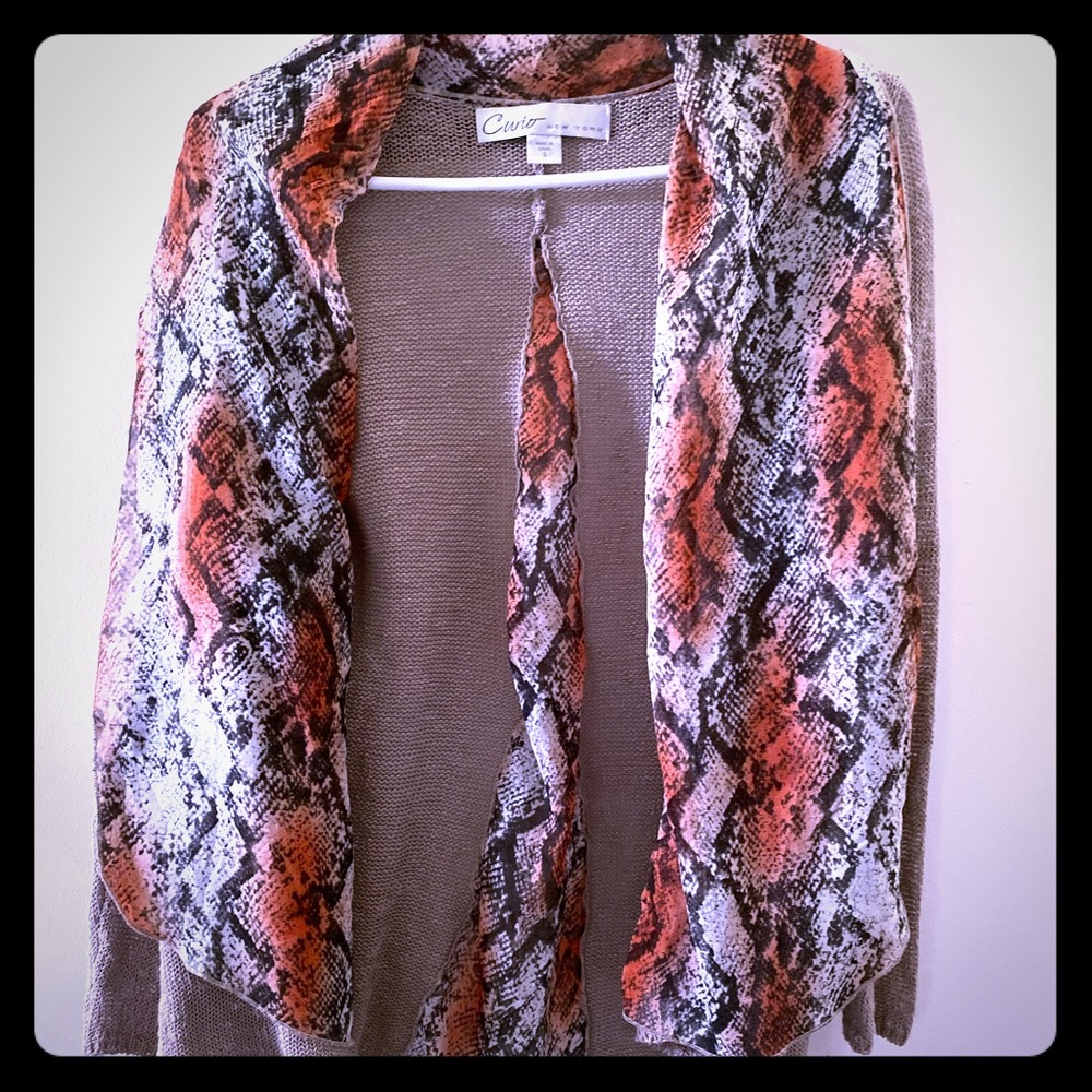 Large cat or tiger theme cardigan
